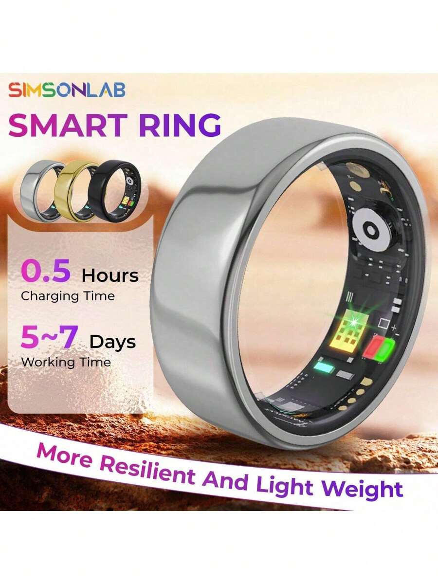 SIMSONLAB Intelligenter Ring, intelligenter Fitness-Ring mit Schrittzähler, unisex Design, großartiges sportliches und tägliches Lässig-Geschenk für Männer oder Frauen