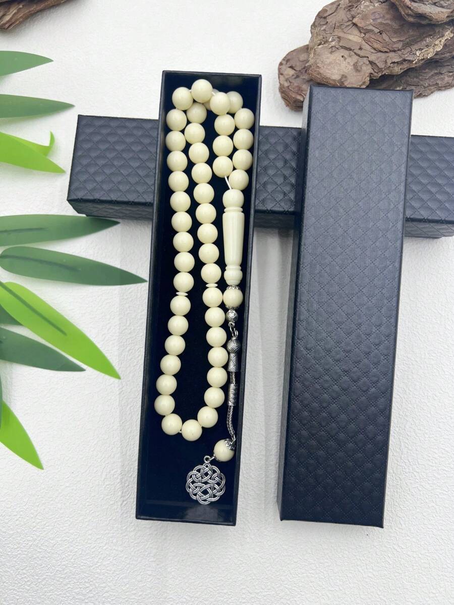 1 pieza Nuevo brazalete de cuentas musulmanas de oración de estilo árabe de acrílico de 10 mm con 45 cuentas de acrílico