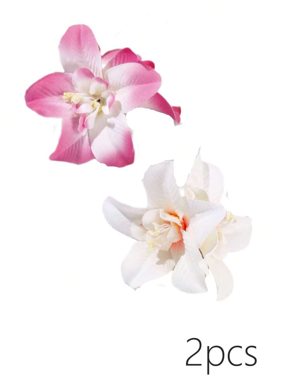 2pcs Hair Claw Clips Flower Hair Clips Natural Flower Hair Clips Hair, Capricorn Tulip, Lily, Fake Flower Hair Accessories, Bridesmaids, Alligator Hair Clips Hair Claws Hair Barrettes