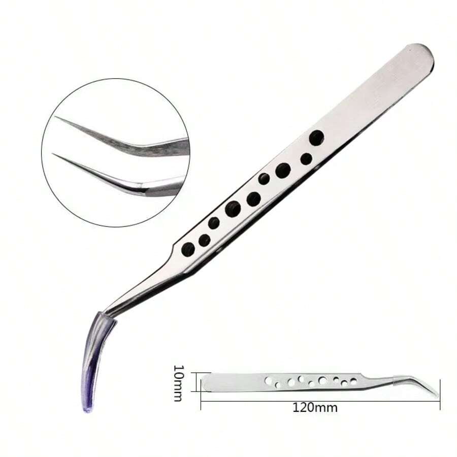 FADVAN 1/2Pcs Eyelash Tweezers Extension Black/Silver/Gold Stainless Steel Superhard Tweezers Straight And Bend Tweezer Eyebrow Volume Tweezers Set Makeup Tool High Precision Anti-Static Tweezers