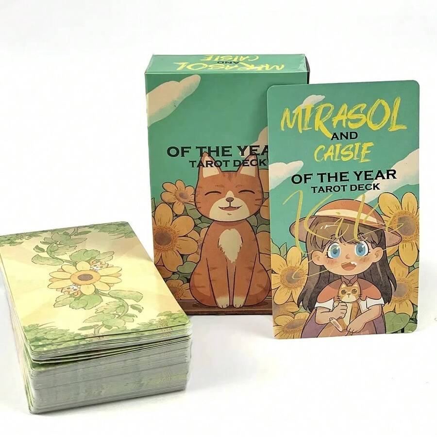 Mazo de Tarot con arte fantasía de gatos y naturaleza - Diseñado para la exploración espiritual y la relajación del fin de semana