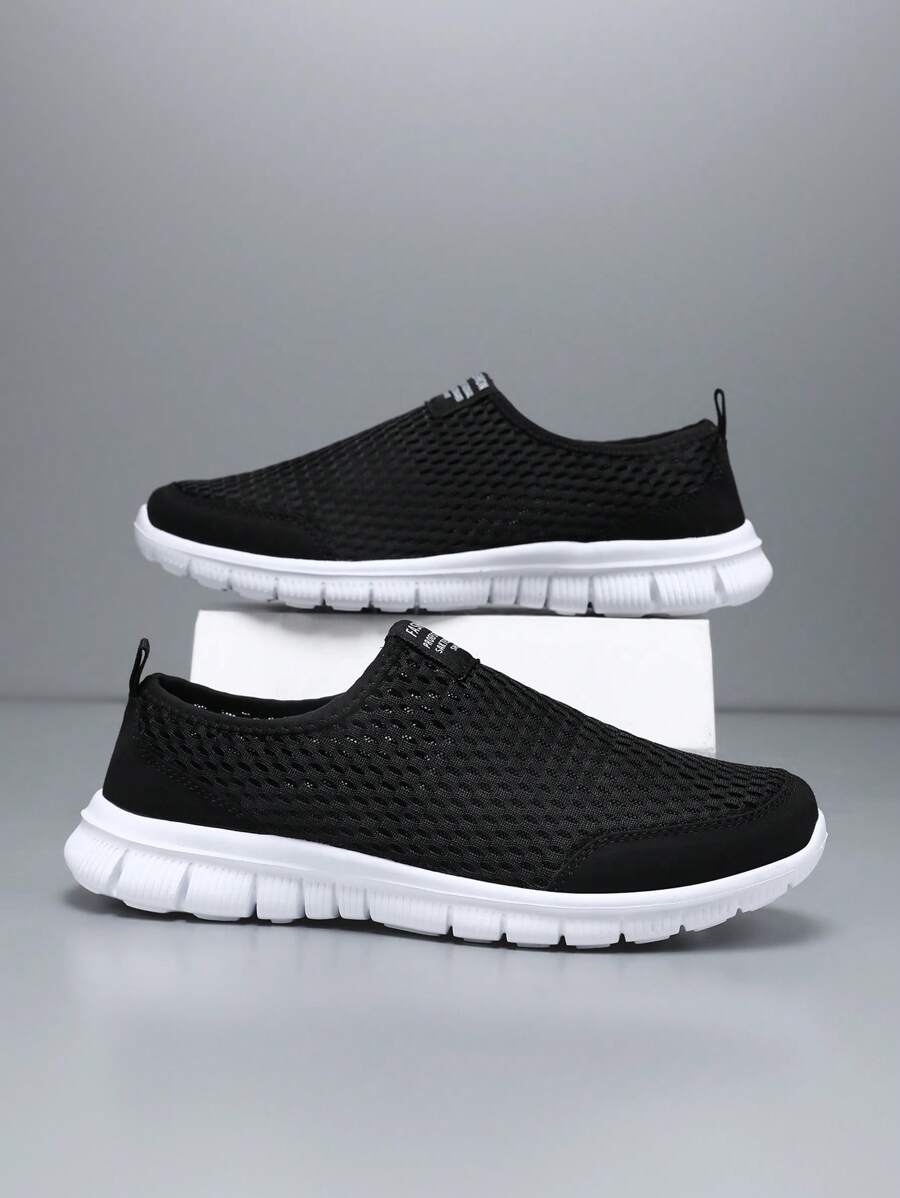 Mesh Slip-On Casual Soft Bottom Breathable Athletic Sneakers, Summer Slouchy Shoes