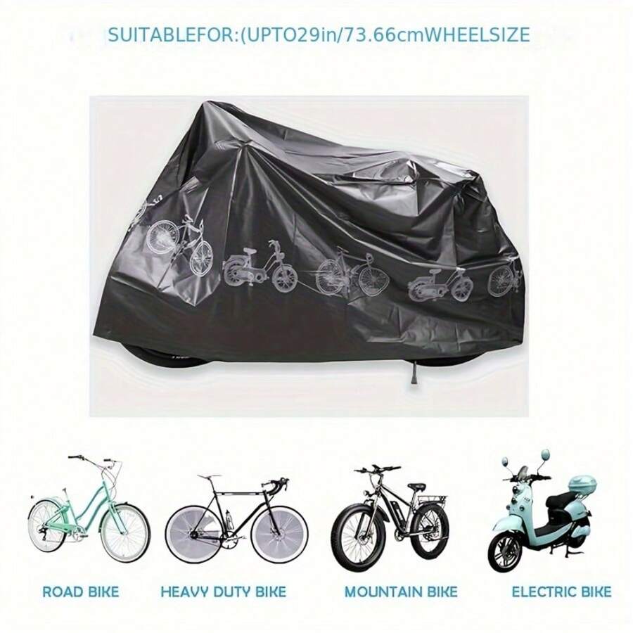 1pc All-Season Durable Waterproof Bicycle & Motorcycle Cover | Fits Vehicles Up To 150kg | Hand Washable Material | Design For Bike Storage | Bicycle Accessories