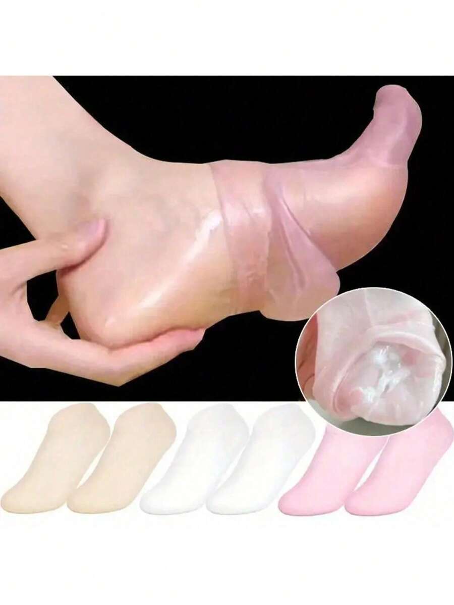 2pcs Silicone Moisturizing Foot Socks For Dry Cracked Feet Foot Care Socks Massage Moisturizing Gel Socks Pedicure Socks Tool,Gift