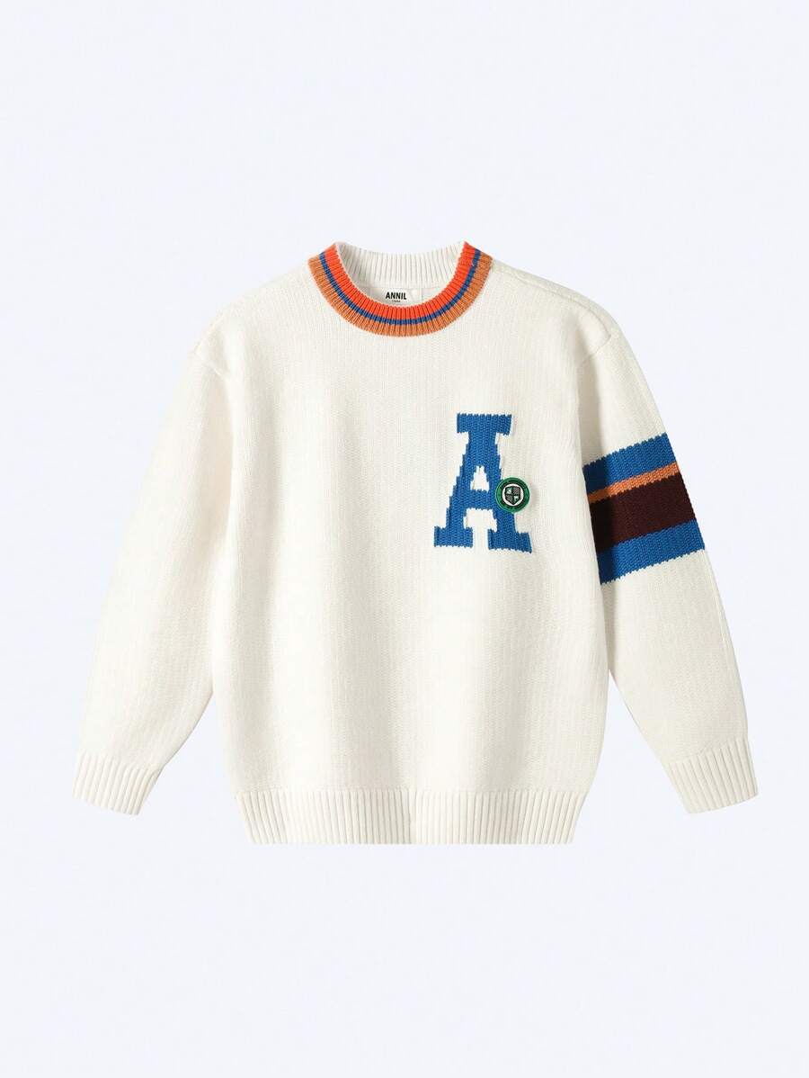 Annil Ropa para niños: Suéteres de punto de cuello redondo y manga larga para niños, adultos, invierno