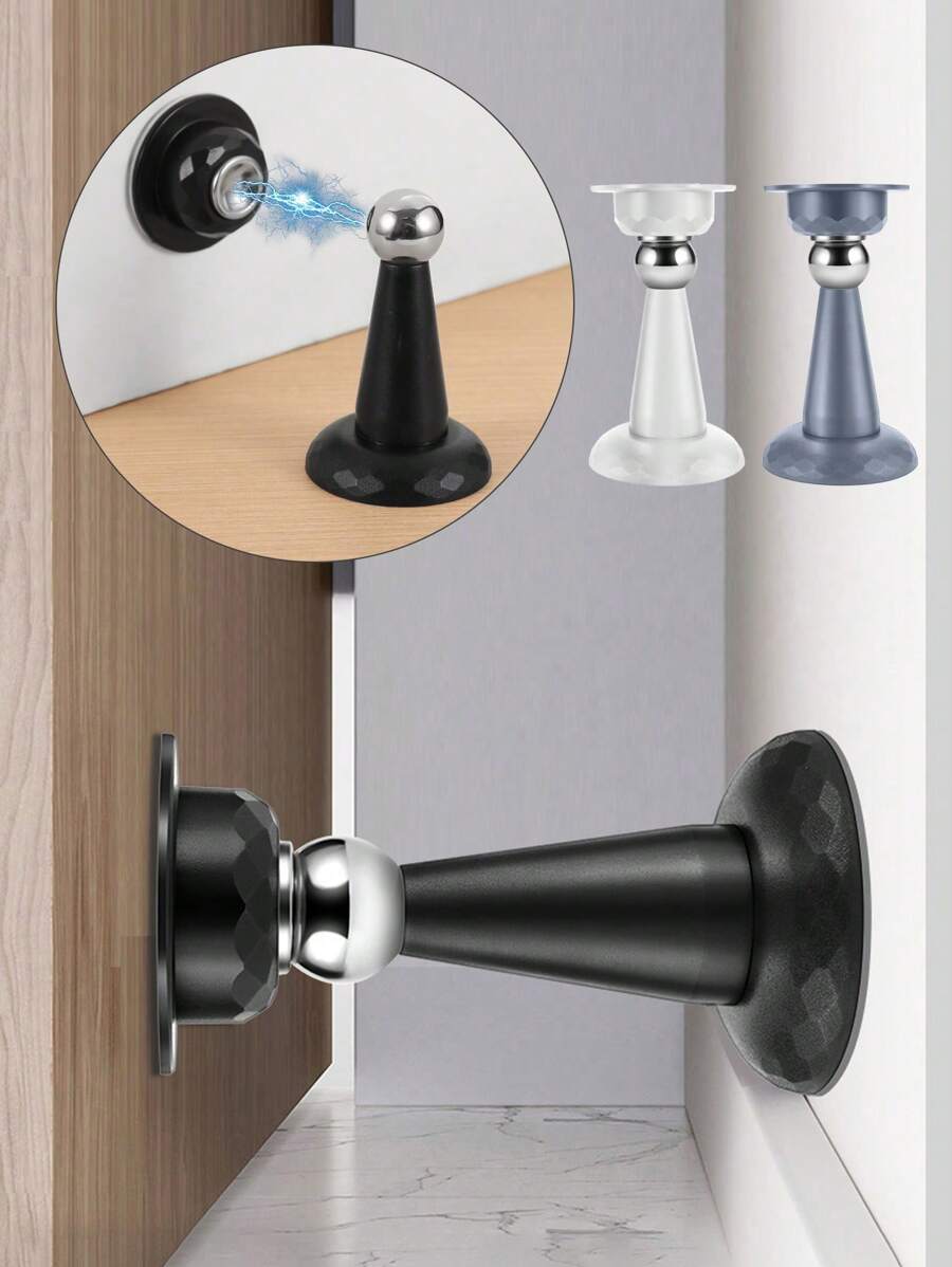 1/2 peças, batente de porta, bloqueador de porta, batente de porta sem perfuração, batente de porta autoadesivo, protetor de parede, fácil de instalar sem perfuração