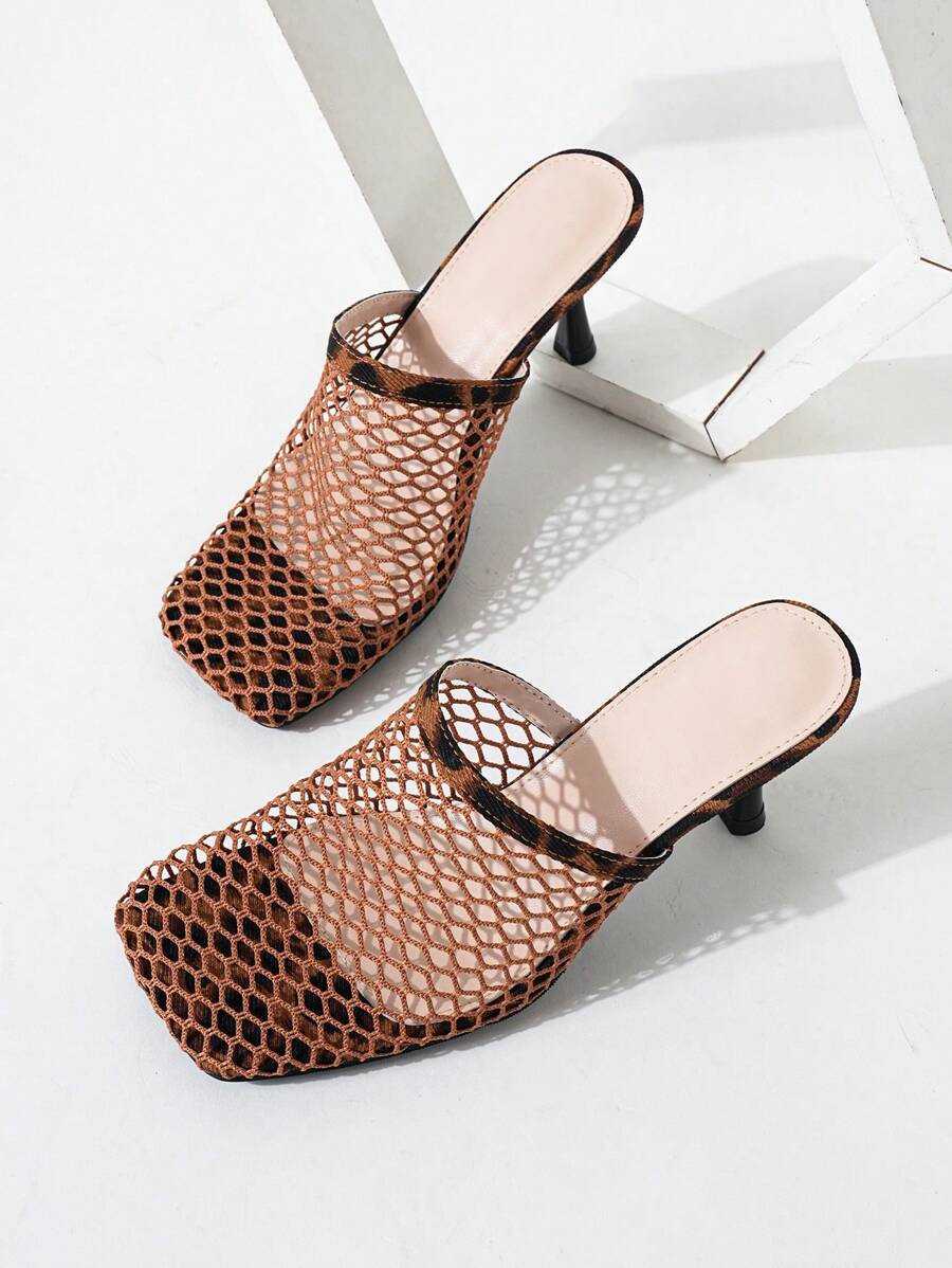 Pointed Toe Slip-On Mule Shoes, Versatile High Heel Women Sandals
