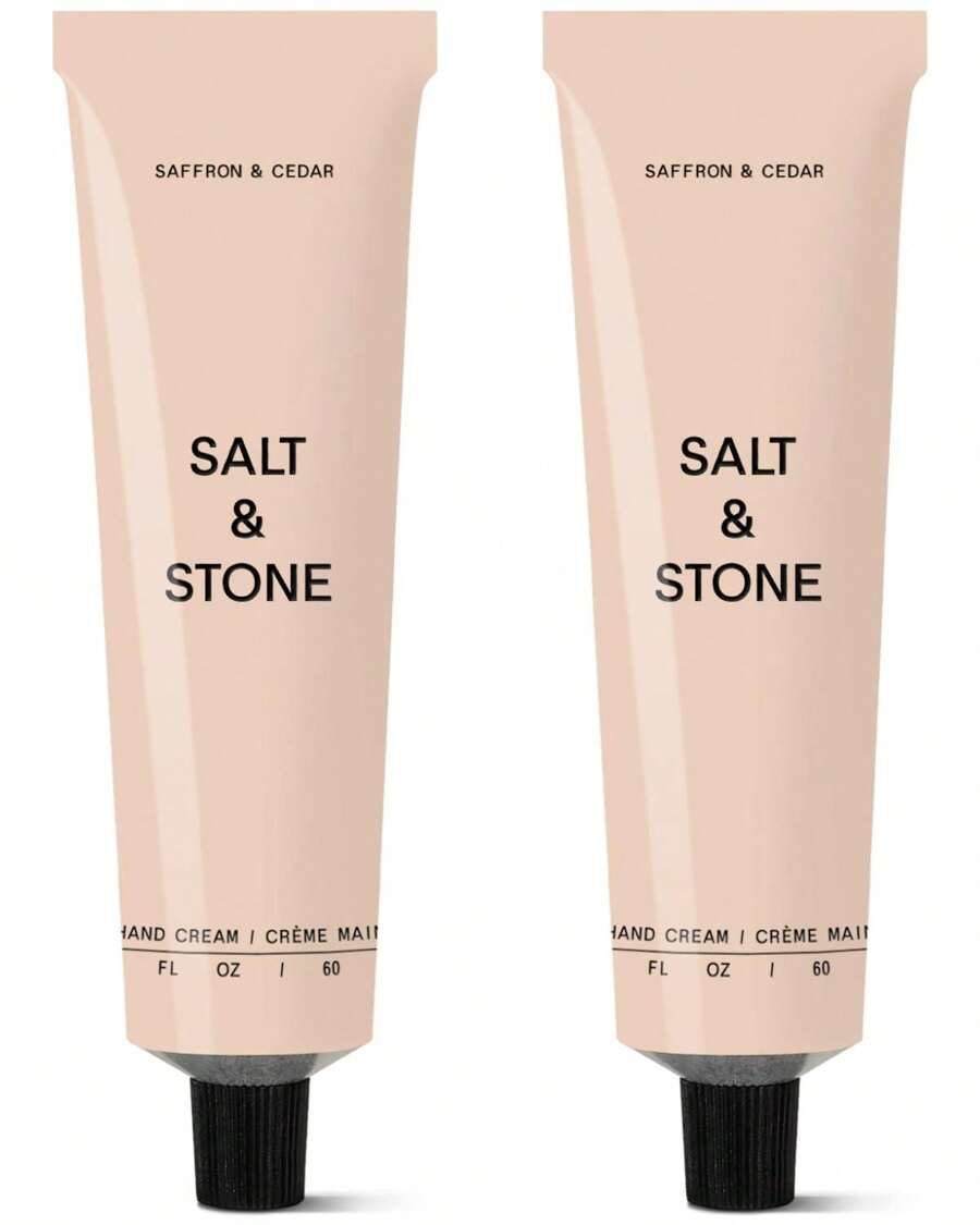 Crema de manos de sal y piedra para mujeres y hombres | Santal y vetiver | Hidrata, nutre y suaviza la piel | Restaura las manos secas y agrietadas | De rápida absorción | Sin crueldad animal y vegano (2 fl oz)