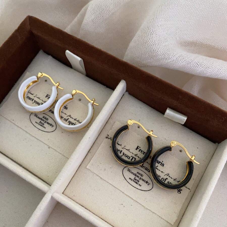 Elegantes pendientes de aro redondos con diseño floral bohemio, pendientes circulares coloridos, estilo de moda de nicho para mujeres