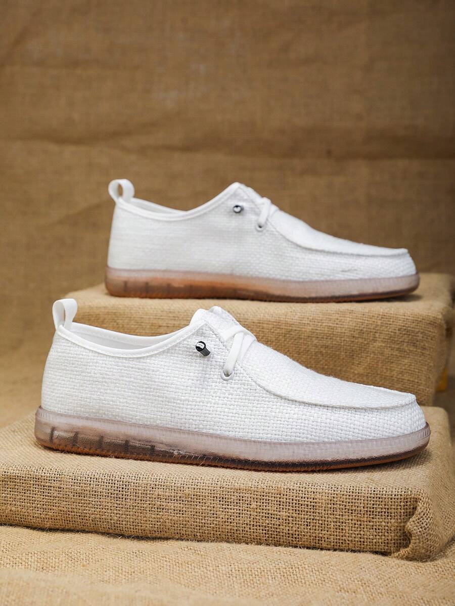 Mocassins décontractés à enfiler pour homme - Chaussures décontractées légères et respirantes, couleur unie, semelle en caoutchouc, confortables et basses, chaussures décontractées à la mode, respirantes et confortables