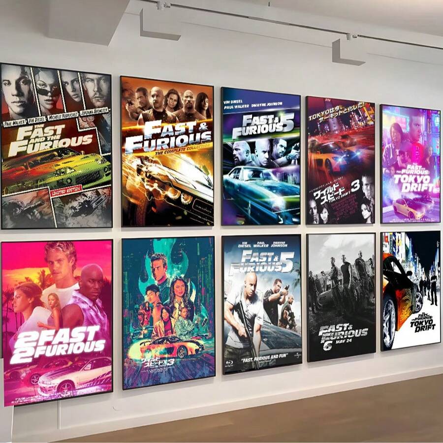 WB 1/10PCS Frameless Fast And Furious Classic Vintage Vintage Posters Sticky Retro Room Bar Cafe Kawaii Room Decor Wall Art Batman Decor Wallpaper