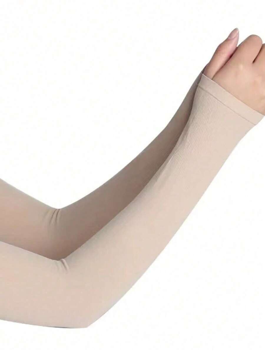 1 Par de Mangas Longas Esportivas Unissex Refrescantes, Mangas de Seda de Gelo Multicoloridas com Proteção Solar, Adequadas para Dirigir, Esportes ao Ar Livre, Escalada, Fitness, Ciclismo, Uso Diário, Protegem contra Sol e Mosquitos, Verão