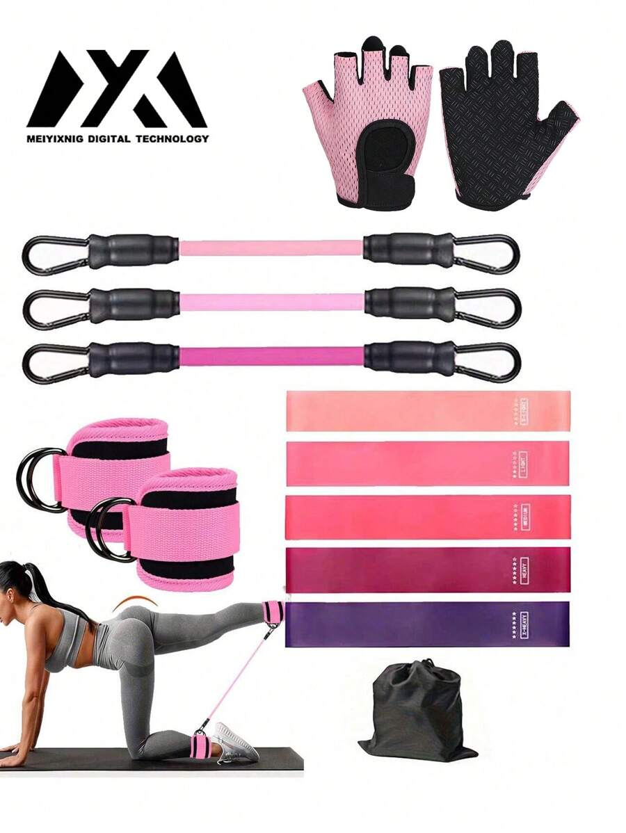 MEIYIXING MEIYIXING 13Piece Set, Resistance Bands, Men's And Women's Exercise Training Bands, 5 Sets Of Calf Elastic Bands, Pilates Elastic Bands, Gym, Deporte, Gimnasio, Ejercicio En Casa, Maquinas De Gimnasio, Entrenamiento En Casa