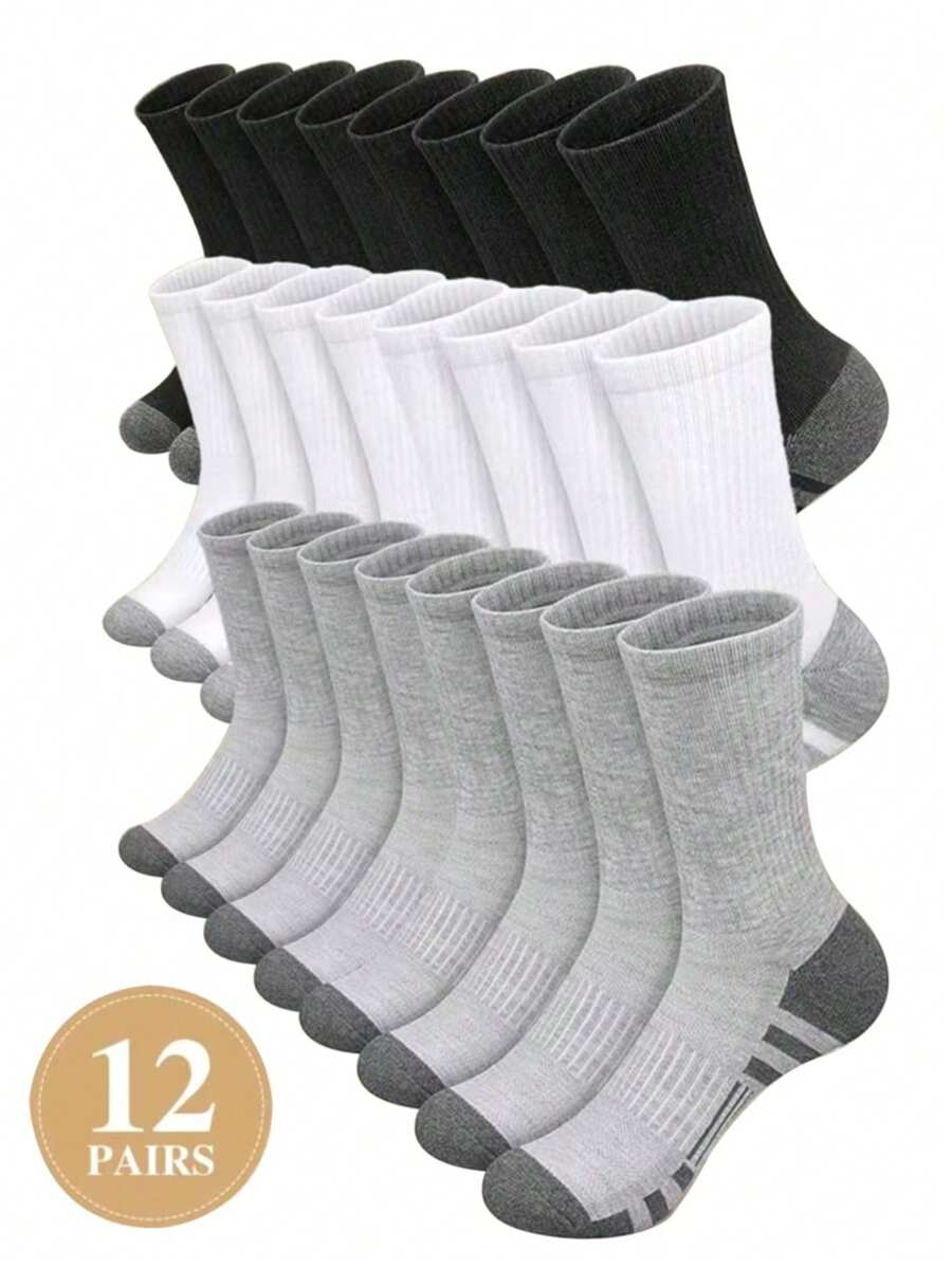 Paquete de 3/6/9/12 pares de calcetines para hombre/mujer, cómodos y casuales con estampado de rayas hasta el tobillo, adecuados para uso diario, estilo minimalista, calcetines para hombre para todas las estaciones, calcetines deportivos minimalistas hasta el tobillo 2piezas/6piezas/12piezas/18piezas