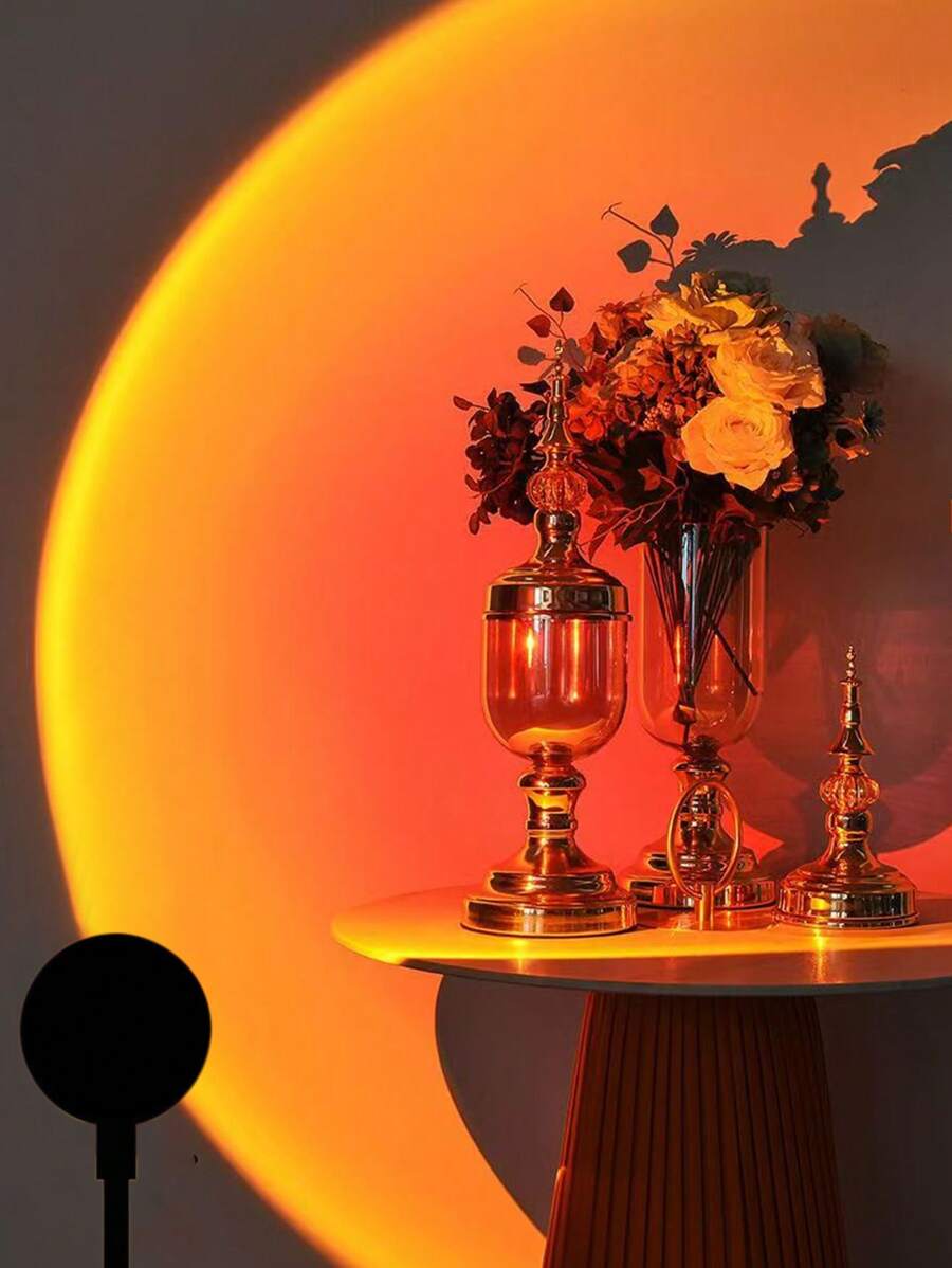 1 pièce Lampe de coucher de soleil, Lampe de projection de coucher de soleil, Lampe arc-en-ciel, Crée un beau fond d'éclairage photo, Lampe d'ambiance romantique, Veilleuse, Cadeau, Décoration pour chambre, Lampe d'arrière-plan pour salle de jeu, Lampe de projection USB, Idéale pour Noël/Fête/Photographie de voyage