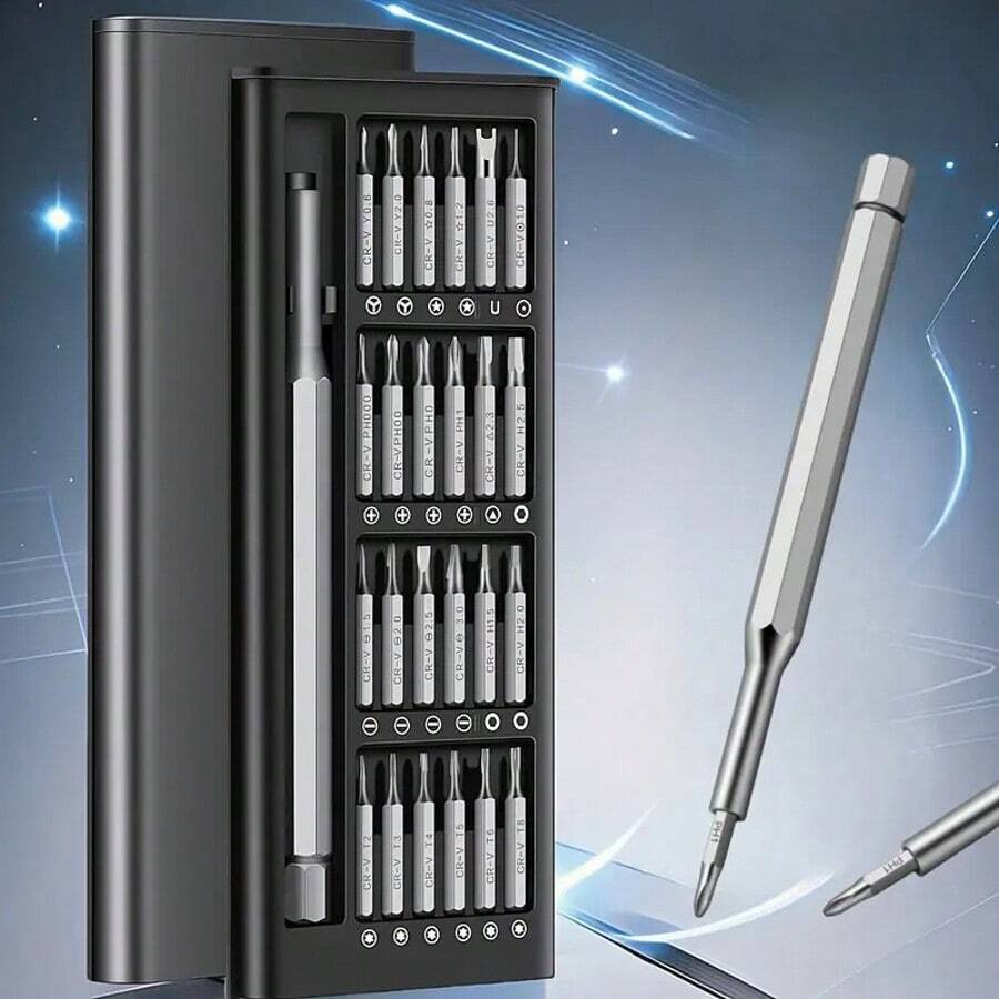 Set di cacciaviti magnetici di precisione 25-in-1 - Portatile, formato penna per uso domestico, all'aperto, riparazione elettronica - Per riparare telefoni, computer portatile, occhiali - Kit di utensili mini in acciaio per cuscinetti