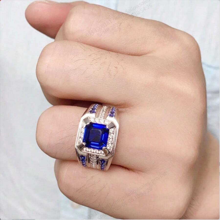 Fashionable Men's Square Cut CZ Ring - High Quality, Durable, Multipurpose, Suitable For Formal Wear And Any Occasions