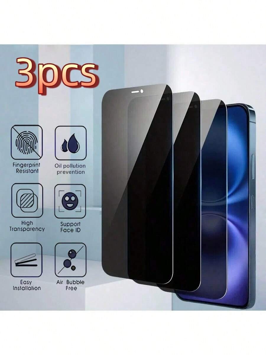 3 Stücke Datenschutzschutzfolie, Displayschutzfolie, kratzfeste gehärtetes Glas Schutzfolie, kompatibel mit iPhone/Galaxy/Redmi//OPPO//Honor//Realme/Infinix