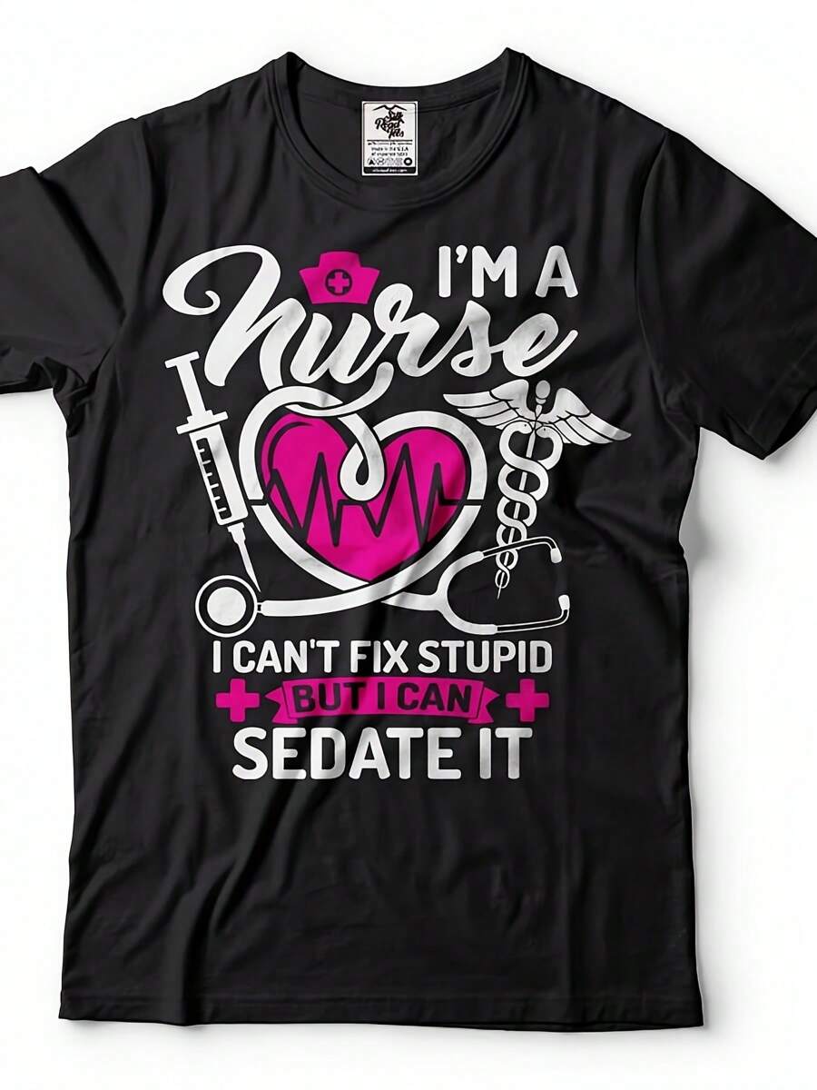 Funny Nurse T-Shirt Gift For Nurse Nursing CNA RN Funny T-Shirt Gift For Wife Gift For Girlfriend Birthday Gift