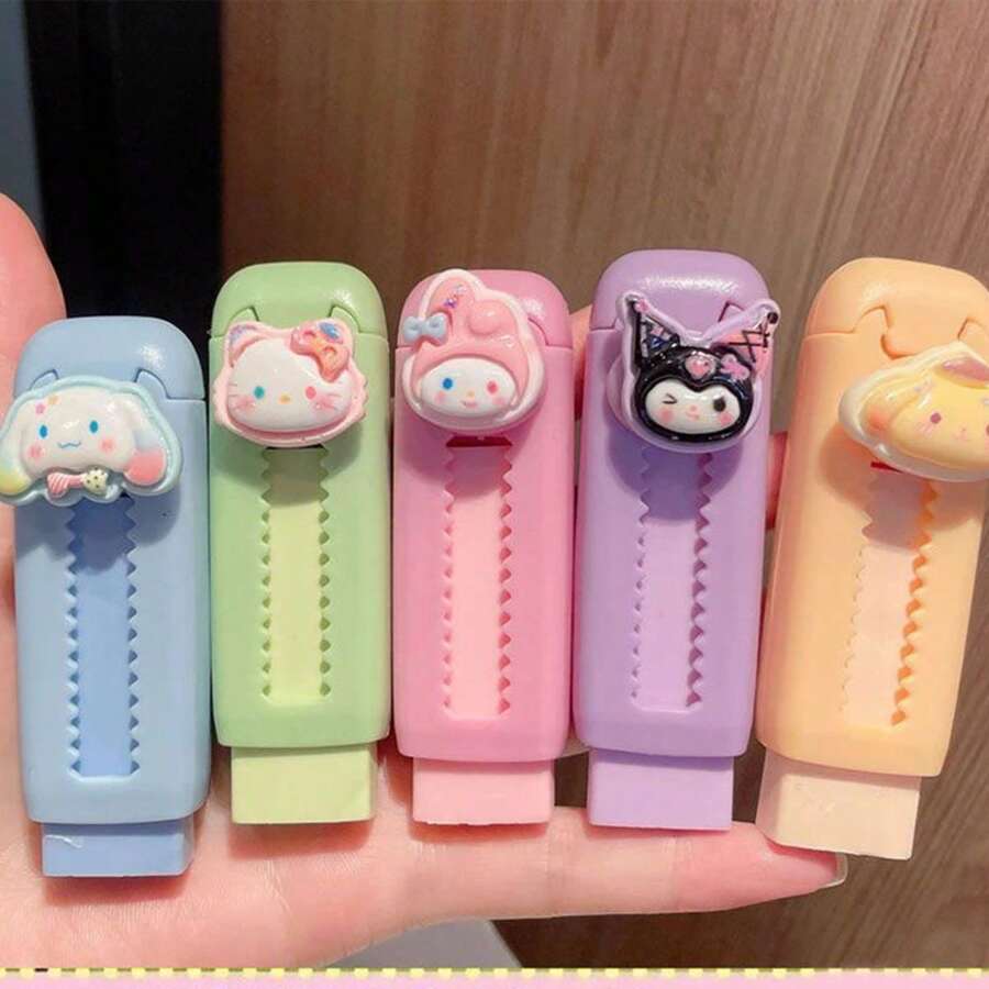 Sanrio 1pc Cute Cartoon KT Cat, Kuromi, Melody Eraser Creative Erasing Resin Stationery Supplies, Back To School/Graduation Gift, Holiday Gift