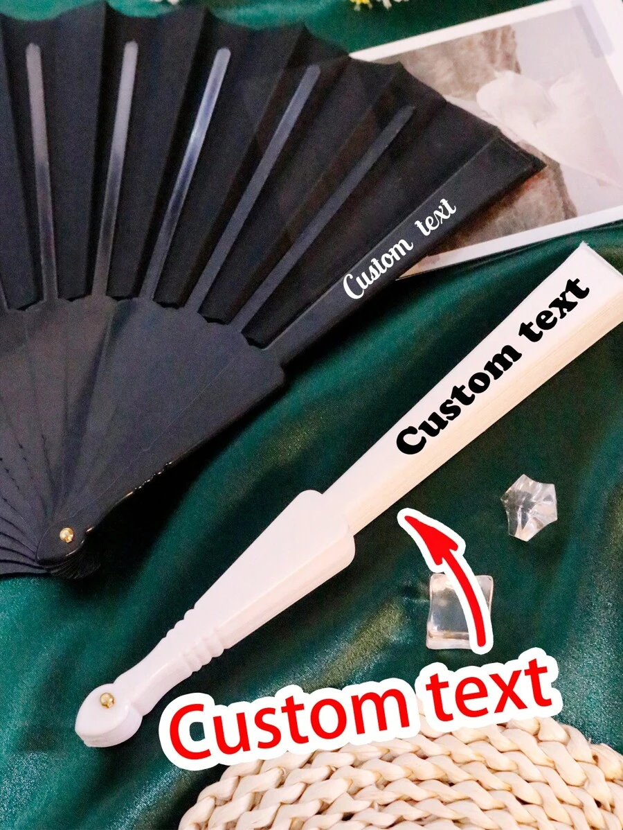 LICVIC Personalisierter Klapp-Fächer, faltbarer Damen Personalisierter Fächer, Personalisierter Klapp-Fächer, Personalisierter faltbarer Handventilator für den Urlaub, Dekorativer Fächer, Buchstaben Fächer, Geburtstagsgeschenk, Hochzeitsgeschenk, Jubiläum, Brautjungferngeschenk, Foto-Requisite, Dekoration, Schlafzimmer, Wohnzimmer, Freunde, Familie, Männer, Frauen