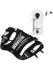 Mochila preta + bolsa de água de 2L