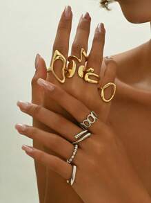 9 Mixed Color Rings