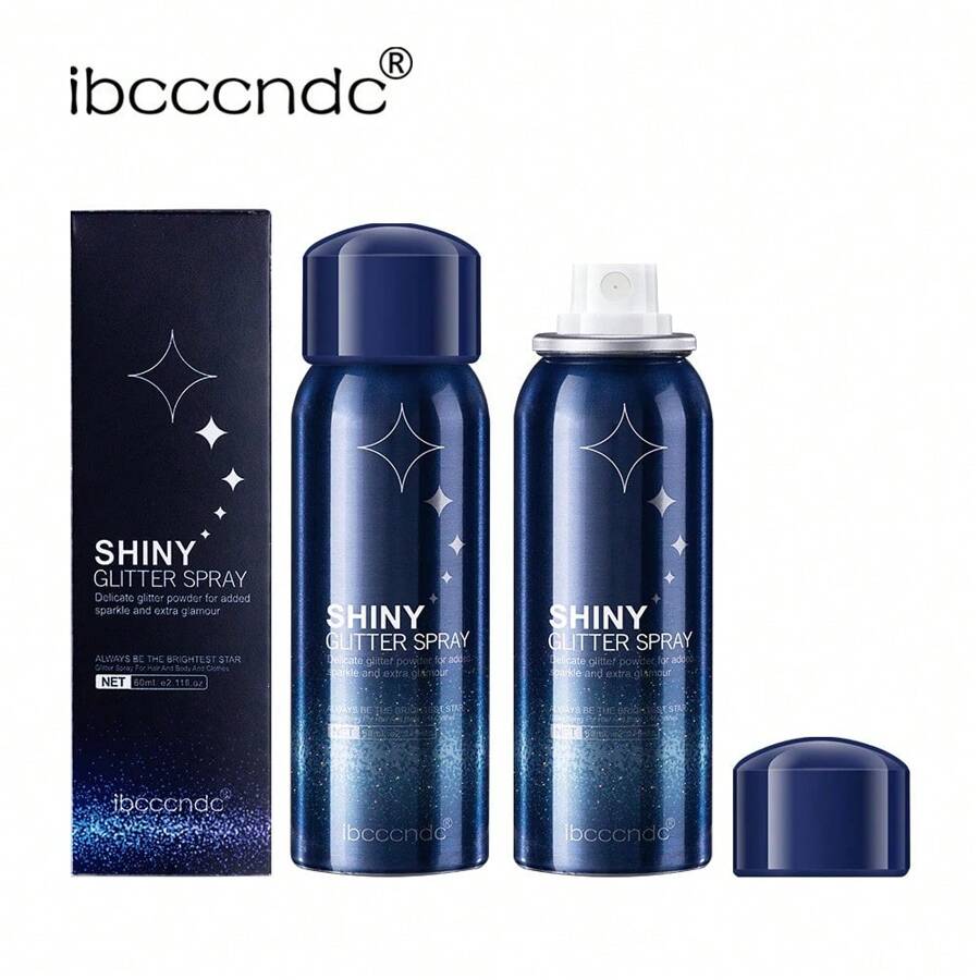 2Pcs Body Glitter Spray For Hair And Body Hairspray For Clothes Long-Lasting Body Shimmer Spray Suitable For Stage