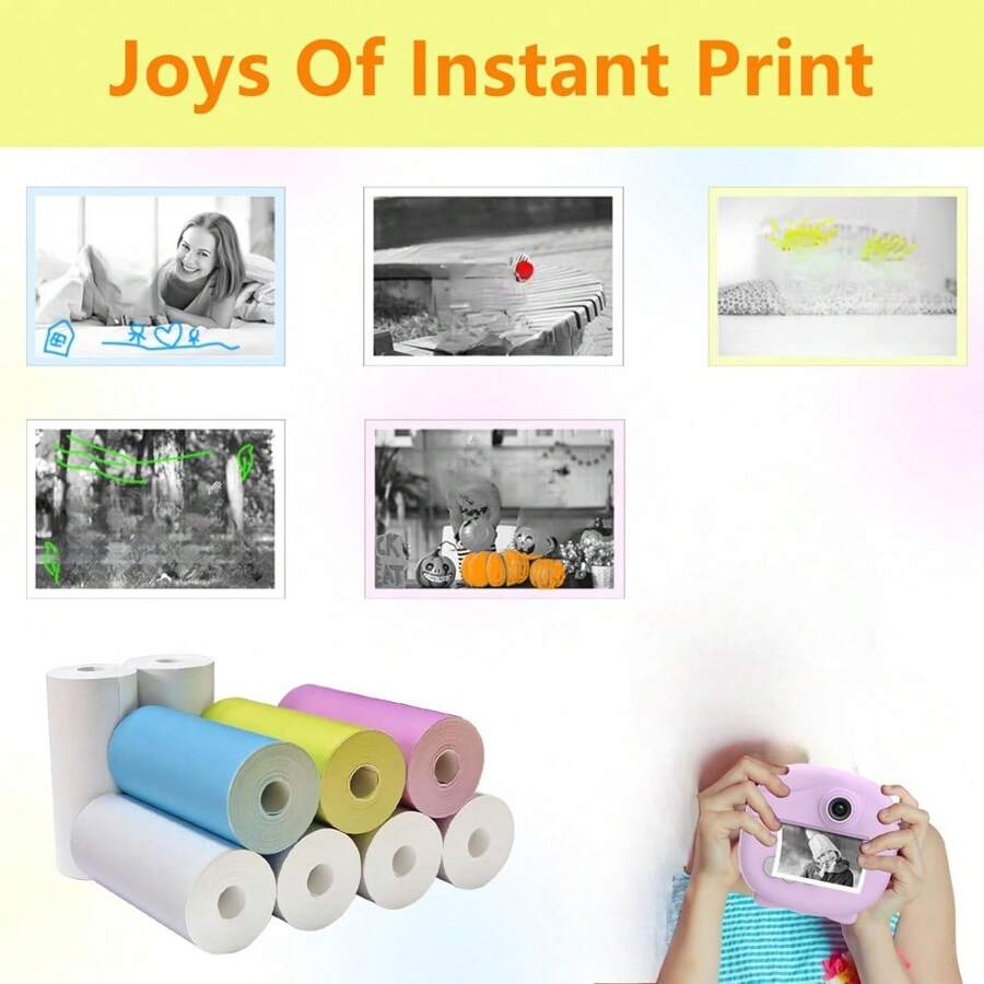 Print Refill Paper, For Instant Print Camera DIY Paper, 57 * 25mm, With White And Candy Colors