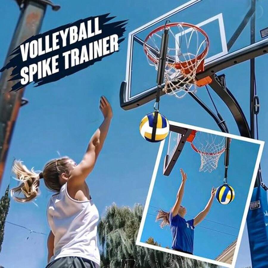 1 pezzo Allenatore per schiacciata pallavolo, sistema di allenamento per allenamento singolo di schiacciata e servizio, accessori per allenamento pallavolo che migliorano la tecnica di battuta, salto, movimento del braccio e potenza di schiacciata