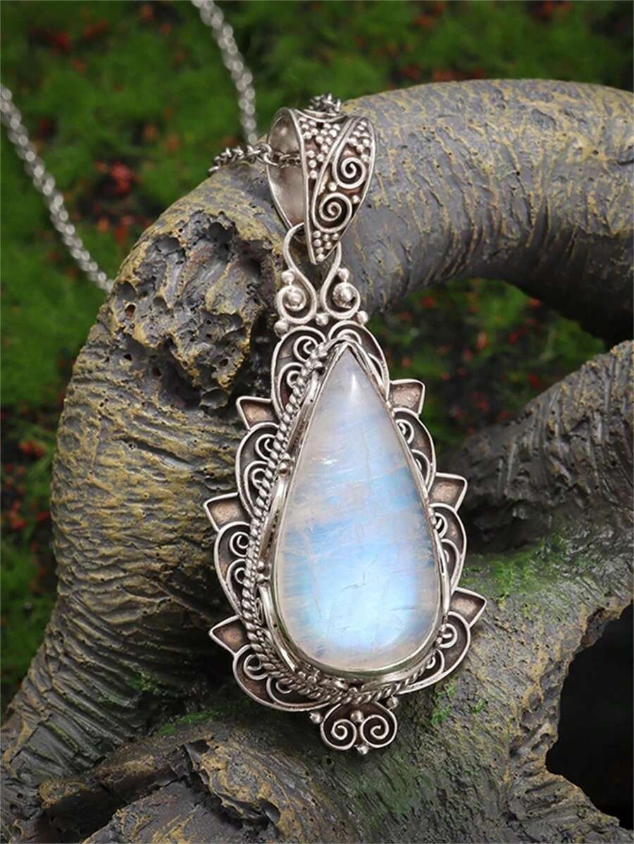 1pc Women's Retro Elegant Water Drop Pendant Necklace, Fashion Choker Necklace, Jewelry Gift For New Year And Valentine's Day
