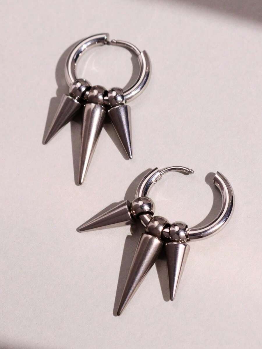 1 Pair Punk Gothic Hiphop Style Multiple Spike Stud Unisex Fashion Accessory