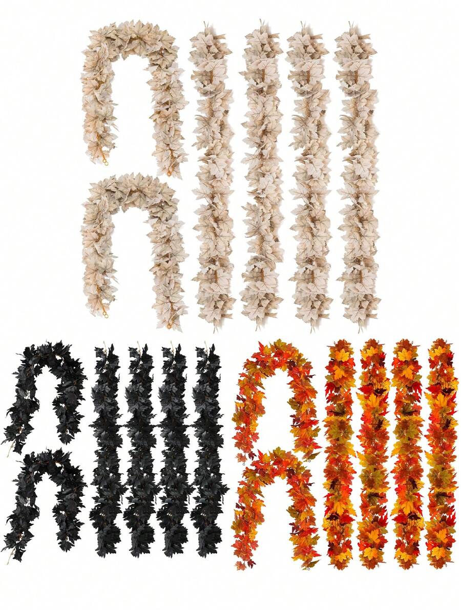 1 Stück Herbstkranz mit Ahornblättern, künstlicher Rankenkranz Deko für Thanksgiving, Halloween, Zuhause, Hochzeit, Kamin, Party, Weihnachten