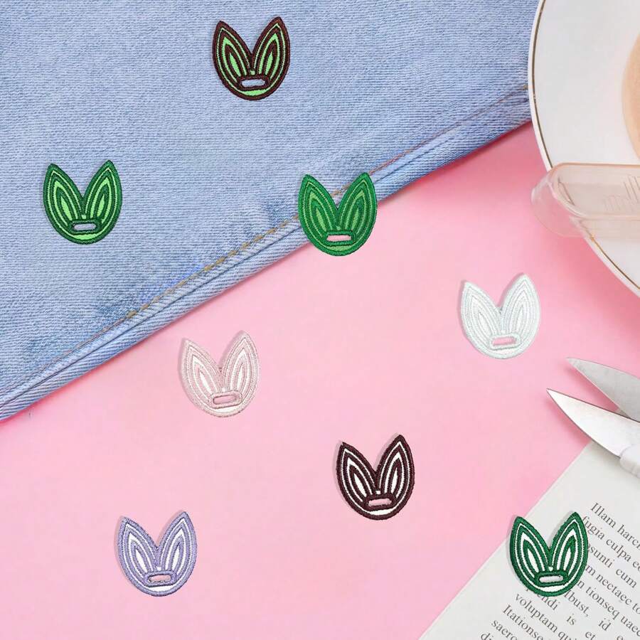8 Stücke beliebte europäische und amerikanische Knopf-Stickerei Patches, Aufbügler/Aufnäher Kleidungszubehör, bestickte dekorative Stoffapplikationen