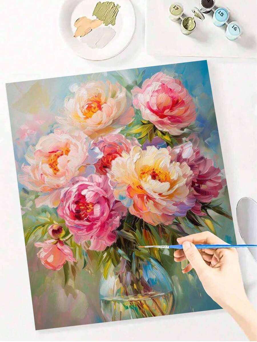 Beginner Friendly Digital Oil Painting Of Beautiful Flowers, Ultra-Clear Pattern, Rich Paint Easy To Color, Easily Create Artistic Masterpieces, Suitable For Decoration And Gift-Giving For Holidays! High Cost-Performance Digital Oil Painting, Massive Patterns To Choose From, Sufficient And Durable Paints, Experience The Sense Of Accomplishment Of A Master Painter At Home, Frameless 40x50cm