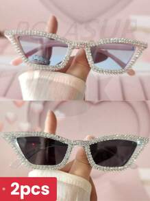 2set (solid Pink Frame/blue Film + Transparent Blue Frame/full Gray Film)