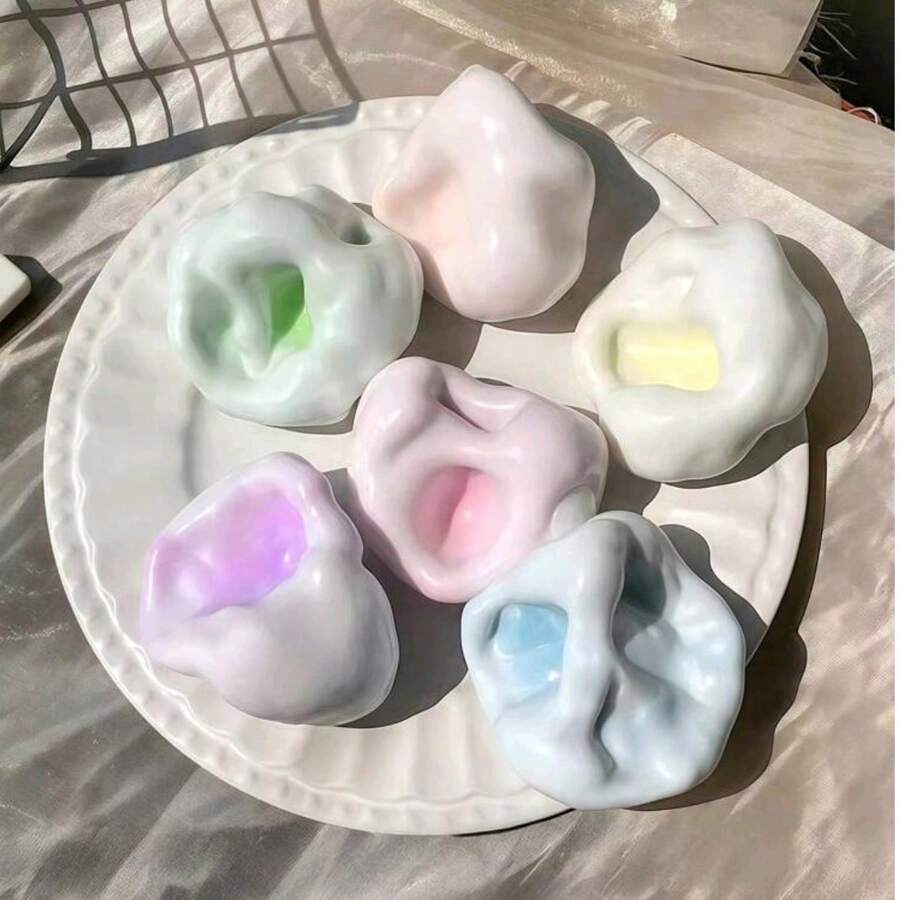 Nuevo pastel de arroz glutinoso moldeable para aliviar el estrés, juguete antiestrés para exprimir, bola pegajosa ultradelgada hecha a mano, bola de liberación de tensión de color aleatorio