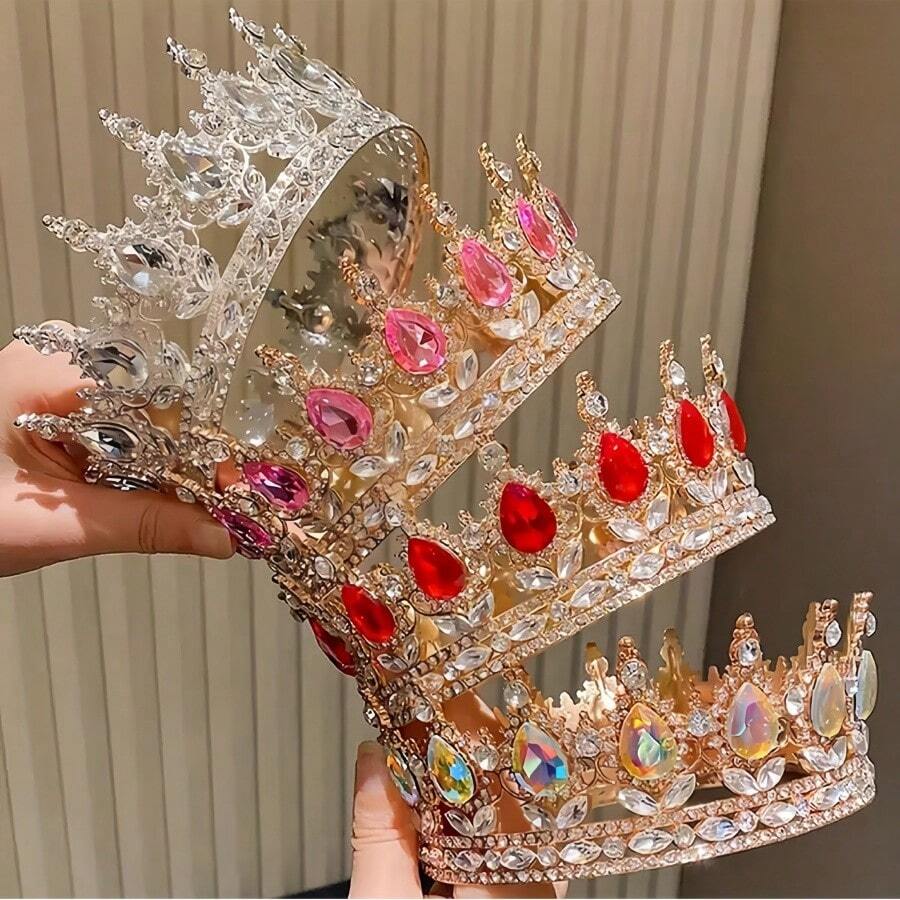 1 Stück Mehrfarbige Prinzen- & Königinkrone, geeignet als Geburtstagsparty- oder Volljährigkeitsgeschenk für Mädchen, kann im Alltag und auf Partys getragen werden, süße Krone, perfekt für Geburtstagsfeiern