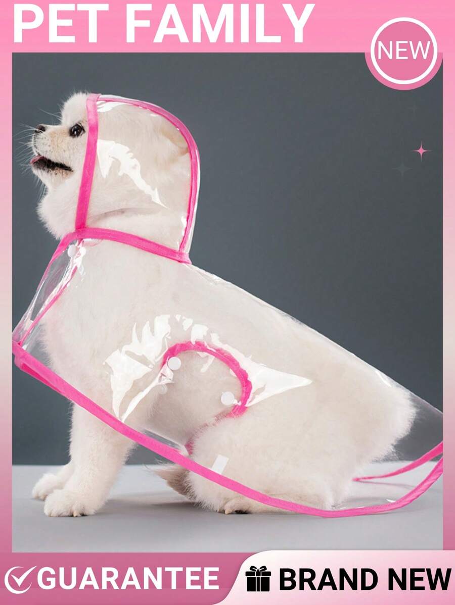 1 PC Rose Pet Raincoat Small Dog Waterproof Puppy Raincoat Coat Transparent Pet Dog Rainwear Clothes For Small Dogs Cats