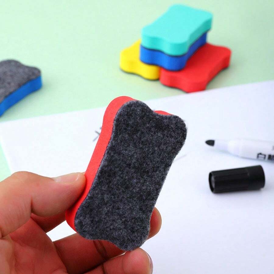 Borrador de pizarra blanca de EVA, borrador de pizarra de colores, borrador de pizarra con forma de hueso, suministros escolares, de vuelta a la escuela