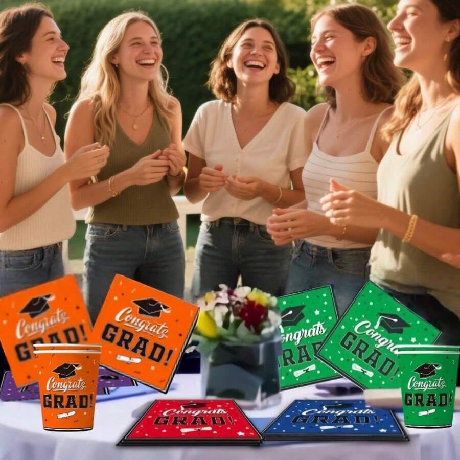 30pcs/Set Party Disposable Paper Napkins, Cups, 6 Colors (20pcs Napkins, 10pcs Cups), Suitable For Theme Parties, Gatherings, Daily Use, Home