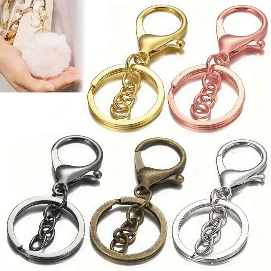 10/20 Stücke Karabinerverschluss Schlüsselanhänger, Legierung Schlüsselanhänger und Kette, für DIY Schlüsselanhänger Accessoires und Tasche Hänge Deko Anhänger