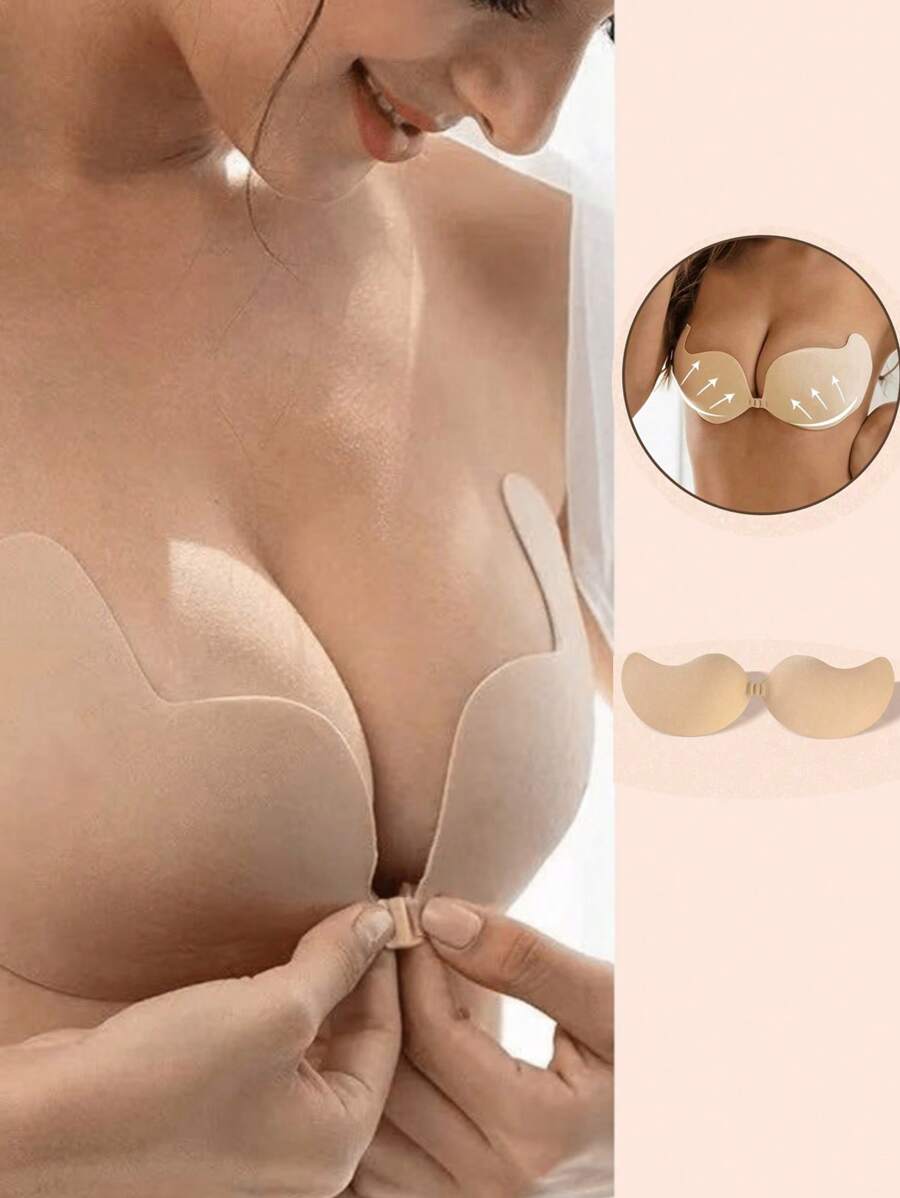 1Pc Invisible Strapless Self - Adhesive Push - Up Bra, Breathable Breast Sticky Nipple Covers | For Backless Dresses