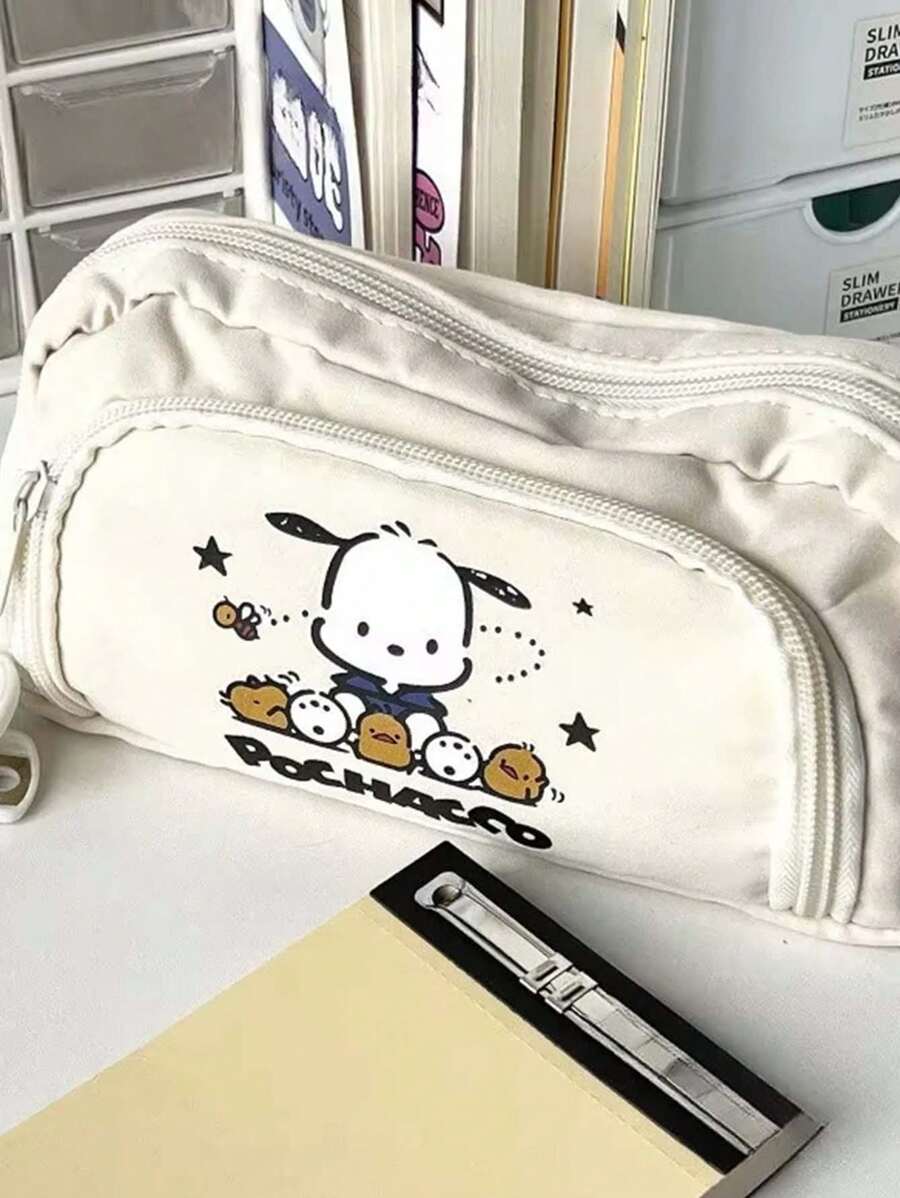 Sanrio 1 Pezzo Astuccio per penne Pochacco anime kawaii, custodia per matite simpatica cartone animato, scatola per cancelleria per studenti, borsa di grande capacità per cosmetici e articoli da regalo per il ritorno a scuola (alcune parti possono essere casuali), astuccio per matite, borsa per la scuola