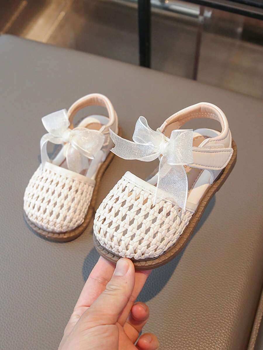 Girls Sandals, Children Woven Closed Toe Shoes 2025 New Summer Hot-Selling Roman Shoes, Soft Bottom Princess Shoes