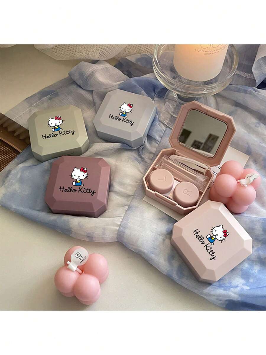 Sanrio Sanrio Cosmetic Organizer, Hello Kitty Pupil Organizer, Hello Kitty Pattern, Lovely And Practical Appearance, Internal Separation Design Is Reasonable, Easy To Categorize And Store, Compact And Convenient, Suitable For Business Trips, Daily Use Of The Pupil Organizer, The Perfect Gift