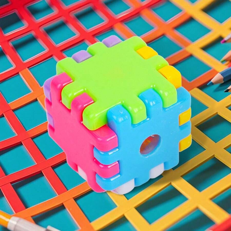 3 Stücke zufällige multi-Dopamin-farbige kreative Bleistiftspitzer, einfaches Loch Schülerbedarf Stressabbau drehbare Bleistiftspitzer, Schulmaterial, Schulanfang