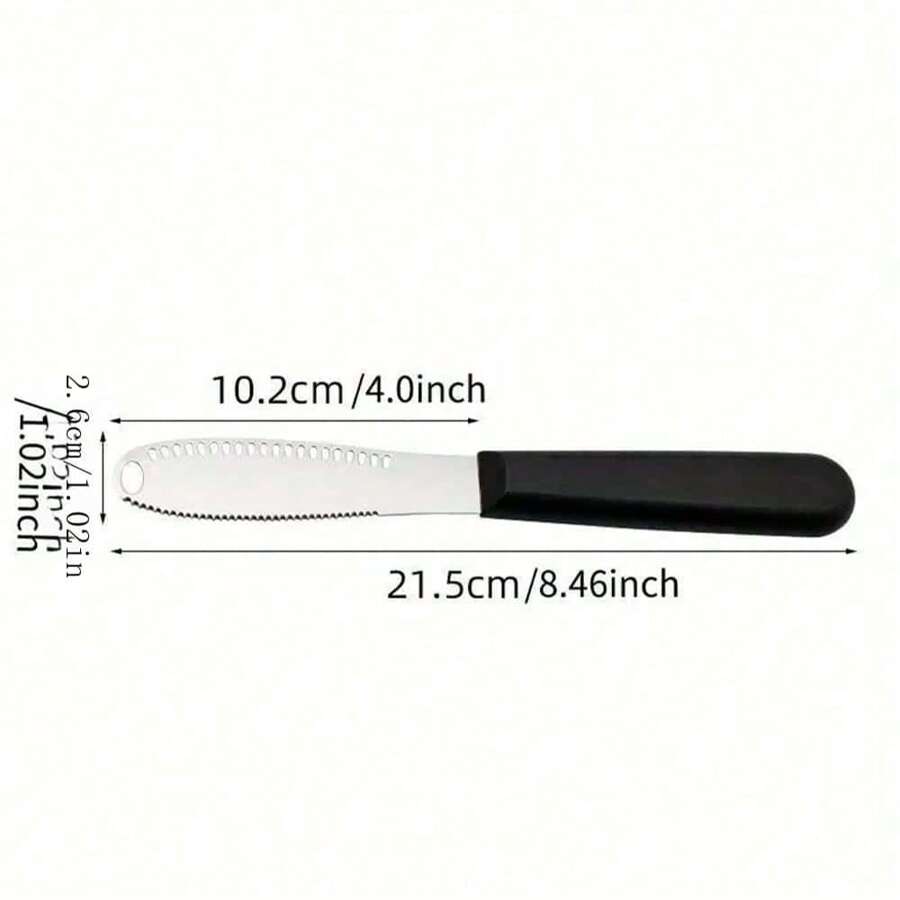 Stainless Steel Butter Spreader, Perforated Stainless Steel Butter Knife, Jam Knife Spatula Serrated Cheese Scraper