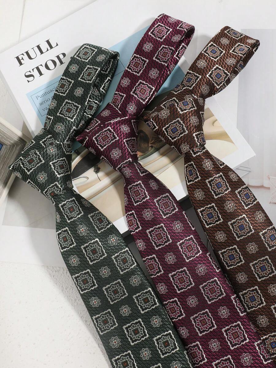 1 Stück Herren Krawatte mit Blumenmuster, vielseitig für Business und Lässig Wear, 7,5 cm Retro Jacquard Krawatte passend für Anzüge, Formelle Kleidung und vielseitige Outfits