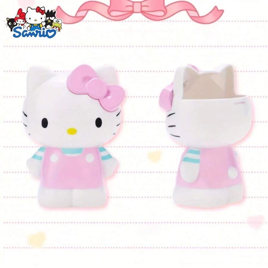 Sanrio Sanrio Kitty Cat Cartoon Desktop Pen Holder, Cute Melody Desktop Decor, Gift For Friends, School Supplies, Back To School